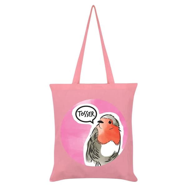 Cute But Abusive Tosser Tote Bag Pale Pink/White/Brown One Size