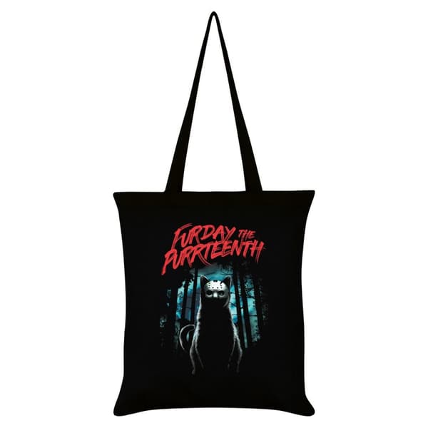 Grindstore Furday The Purrteenth Tote Bag Black/Red One Size
