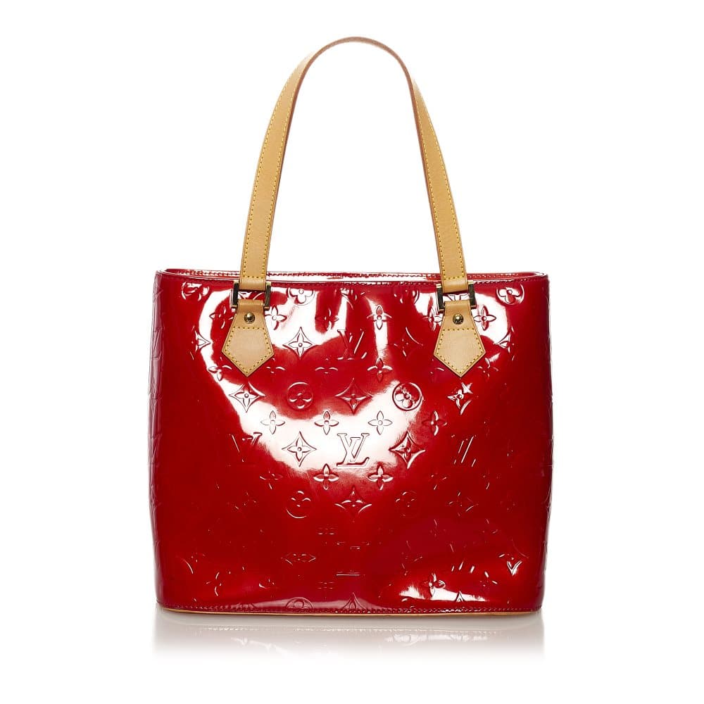 Pre-owned Louis Vuitton Vernis Houston Red
