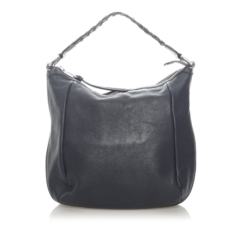 Pre-owned Gucci Bamboo Leather Tote Bag Black