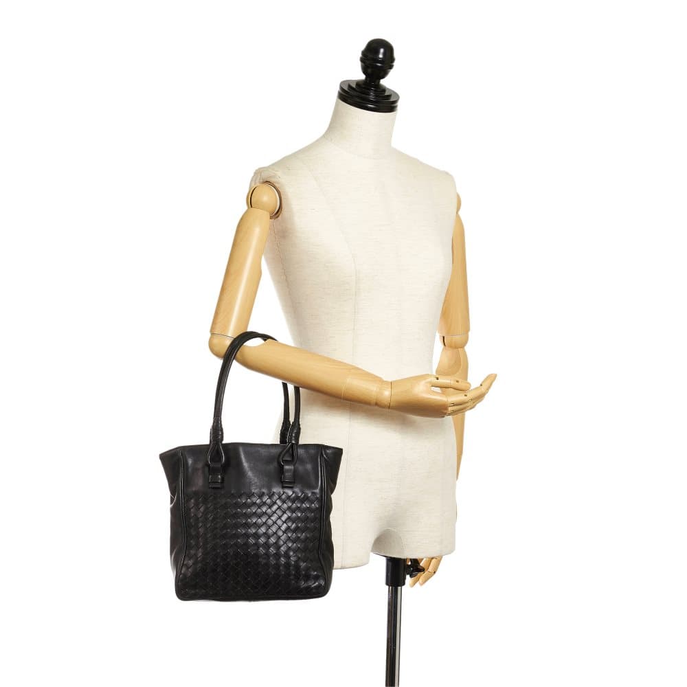 Pre-owned Bottega Veneta Intrecciato Leather Tote Bag Black