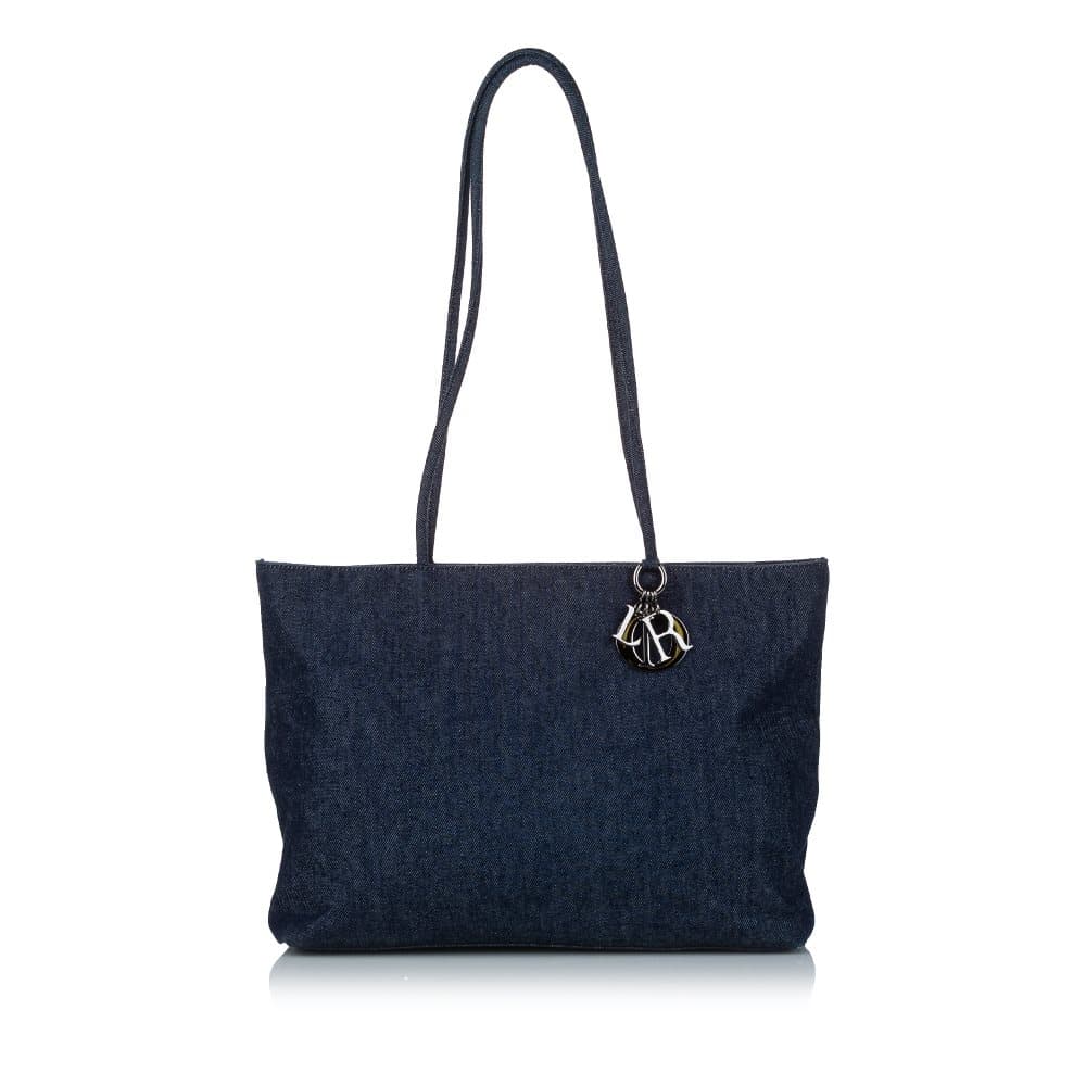 Pre-owned Dior Denim Tote Bag Blue