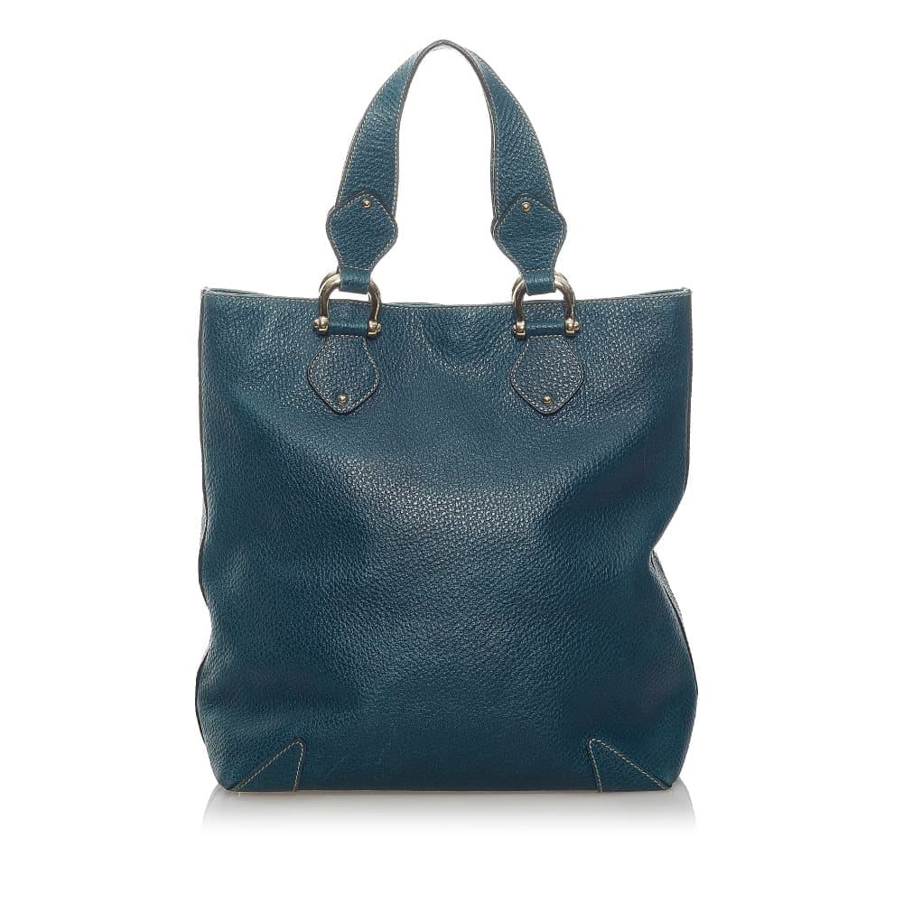 Pre-owned Gucci Leather Tote Bag Blue
