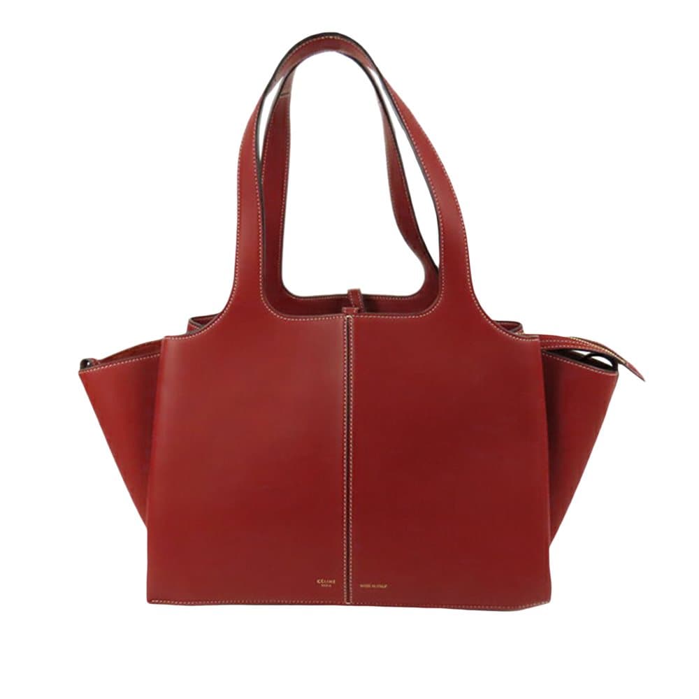 Pre-owned Celine Trifold Leather Tote Bag Red