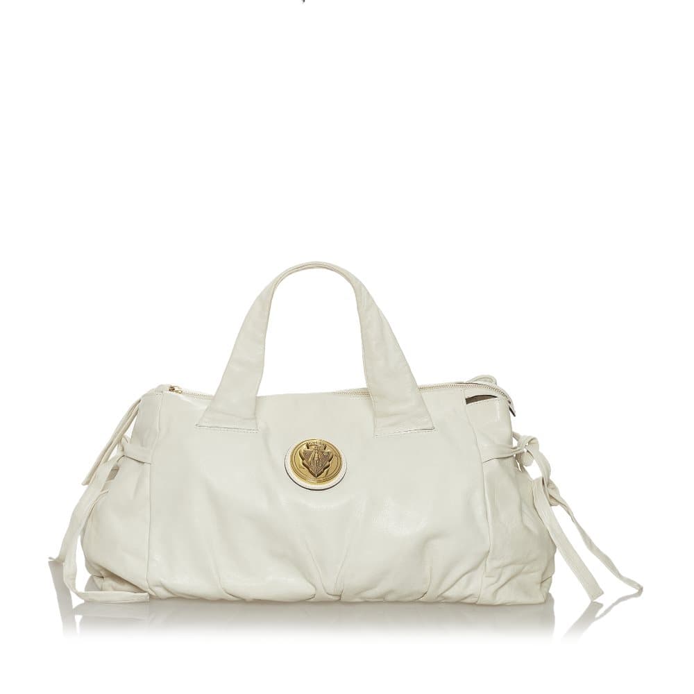 Pre-owned Gucci Hysteria Leather Tote Bag White