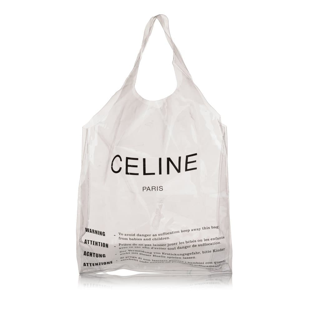 Pre-owned Celine PVC Shopping Tote Bag White