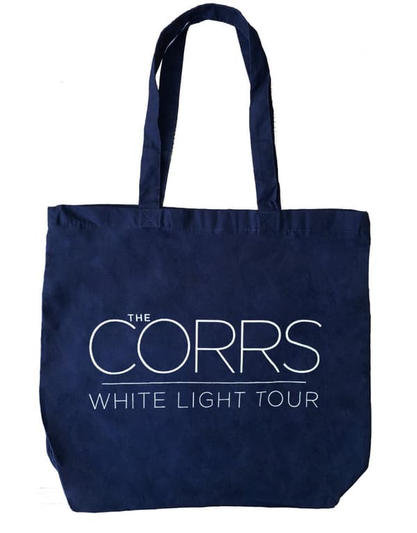 The Corrs Tote Bag White Light Tour Official Navy Cotton Canvas Shopping Bag One Size