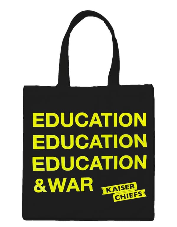 Kaiser Chiefs Tote Bag Education Official Black Cotton Canvas Shopping Bag One Size