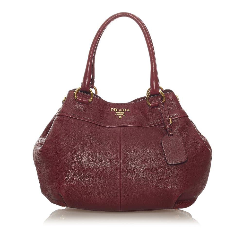Pre-owned Prada Leather Tote Bag Red