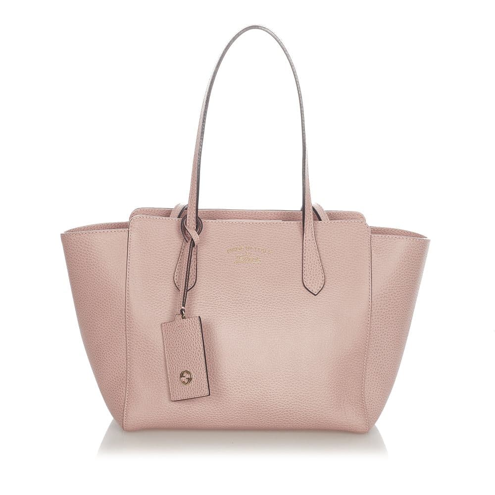 Pre-owned Gucci Swing Leather Tote Bag Pink