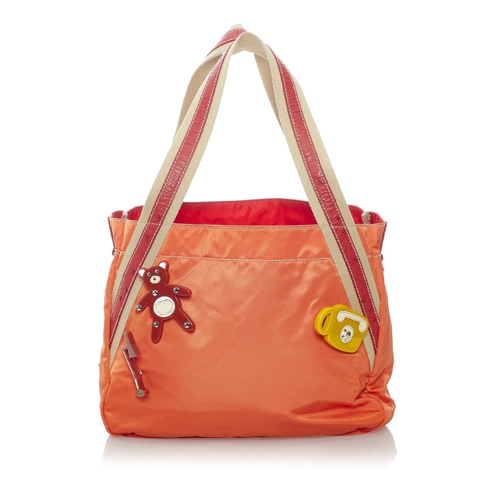 Pre-owned Prada Tessuto Tote Bag Orange