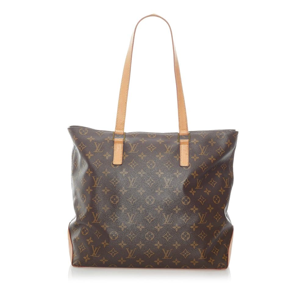 Pre-owned Louis Vuitton Monogram Cabas Mezzo Brown