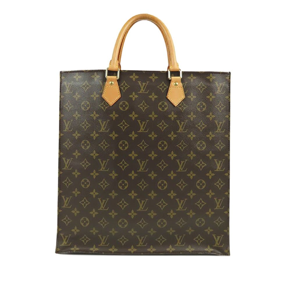 Pre-owned Louis Vuitton Monogram Sac Plat Brown