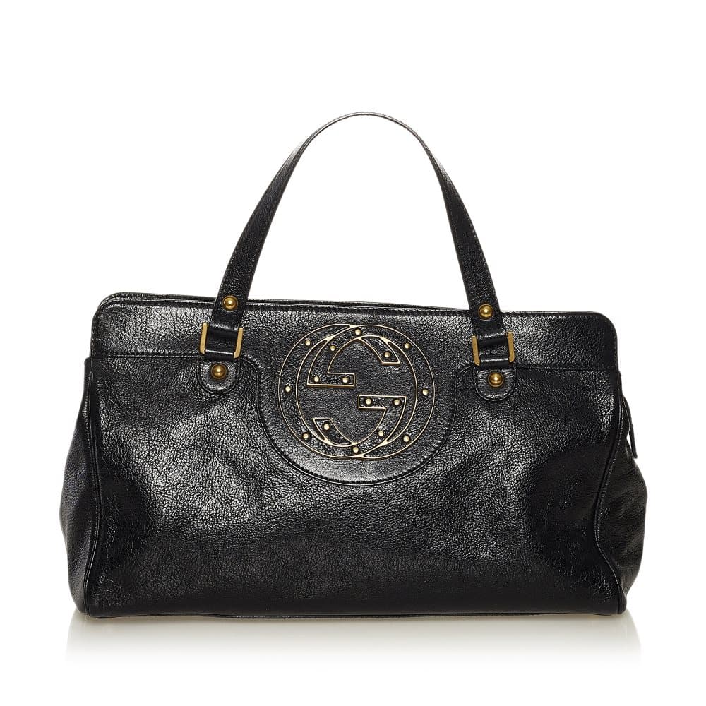 Pre-owned Gucci Leather Tote Bag Black