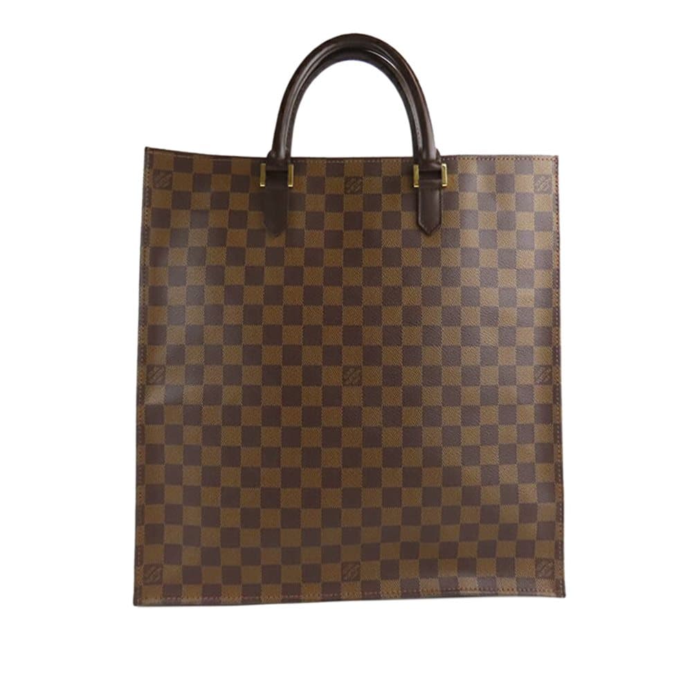 Pre-owned Louis Vuitton Damier Ebene Sac Plat Brown