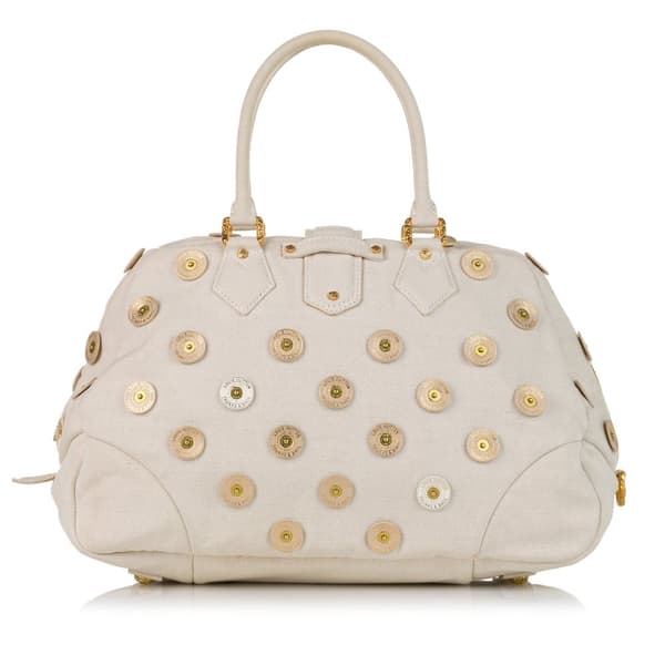 Pre-owned Louis Vuitton Polka Dots Bowly White