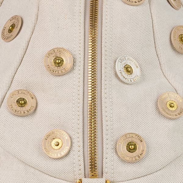 Pre-owned Louis Vuitton Polka Dots Bowly  White