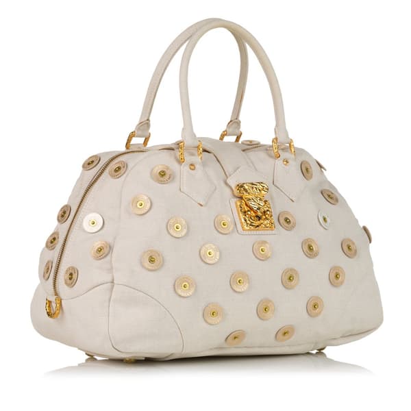 Pre-owned Louis Vuitton Polka Dots Bowly  White