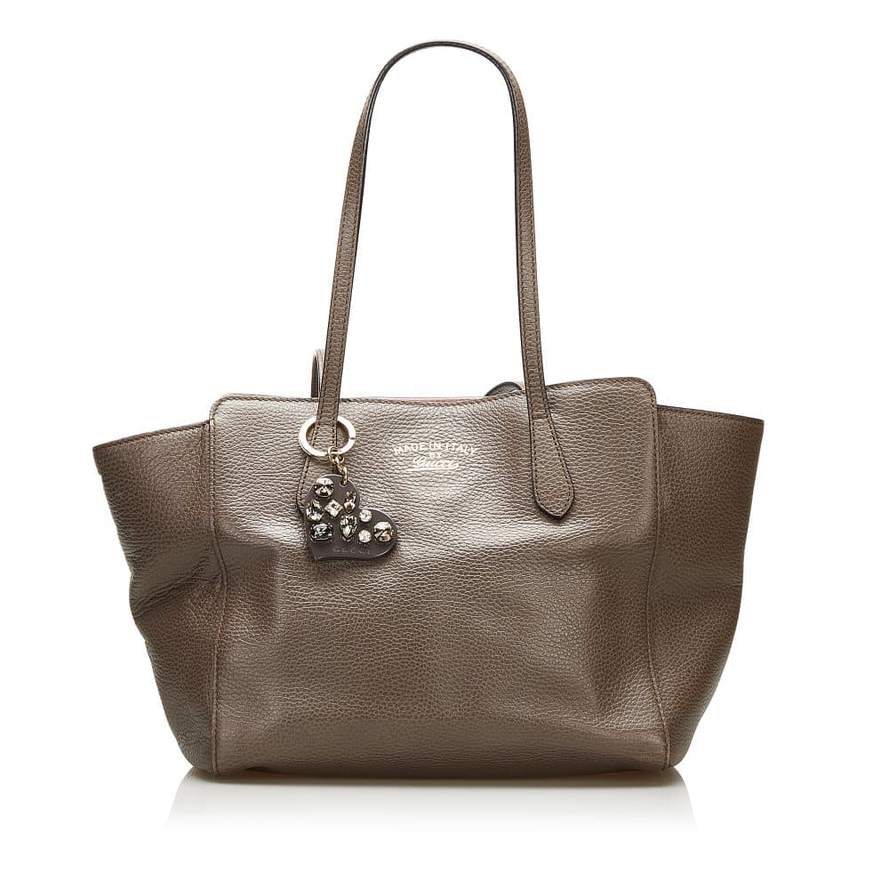 Pre-owned Gucci Swing Leather Tote Bag Brown