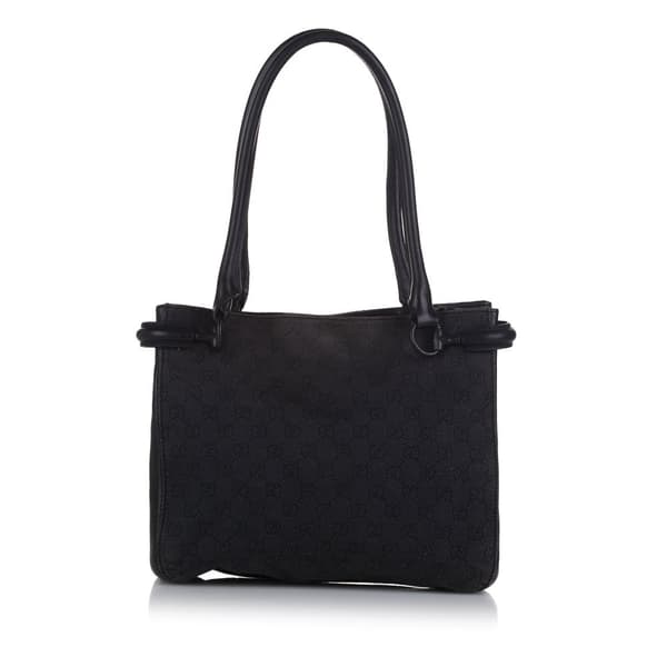 Pre-owned Gucci GG Denim Shoulder Bag Black