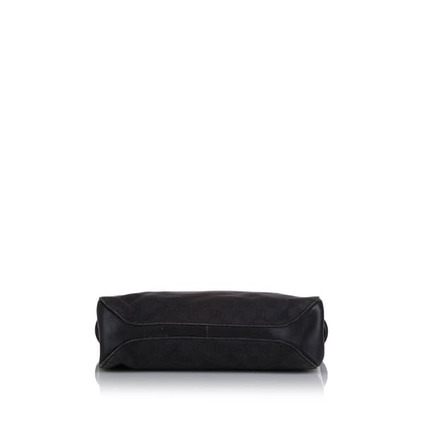 Pre-owned Gucci GG Denim Shoulder Bag Black