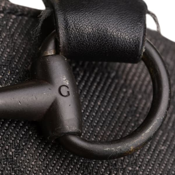 Pre-owned Gucci GG Denim Shoulder Bag Black