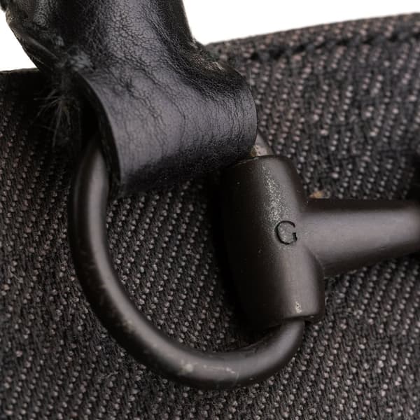 Pre-owned Gucci GG Denim Shoulder Bag Black
