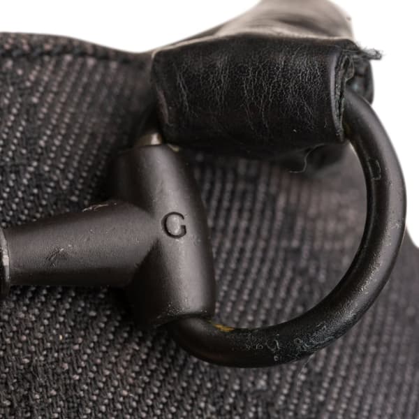 Pre-owned Gucci GG Denim Shoulder Bag Black
