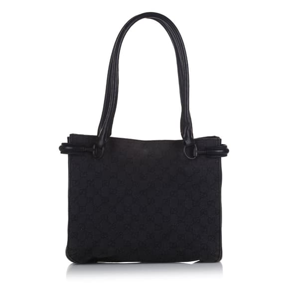 Pre-owned Gucci GG Denim Shoulder Bag Black