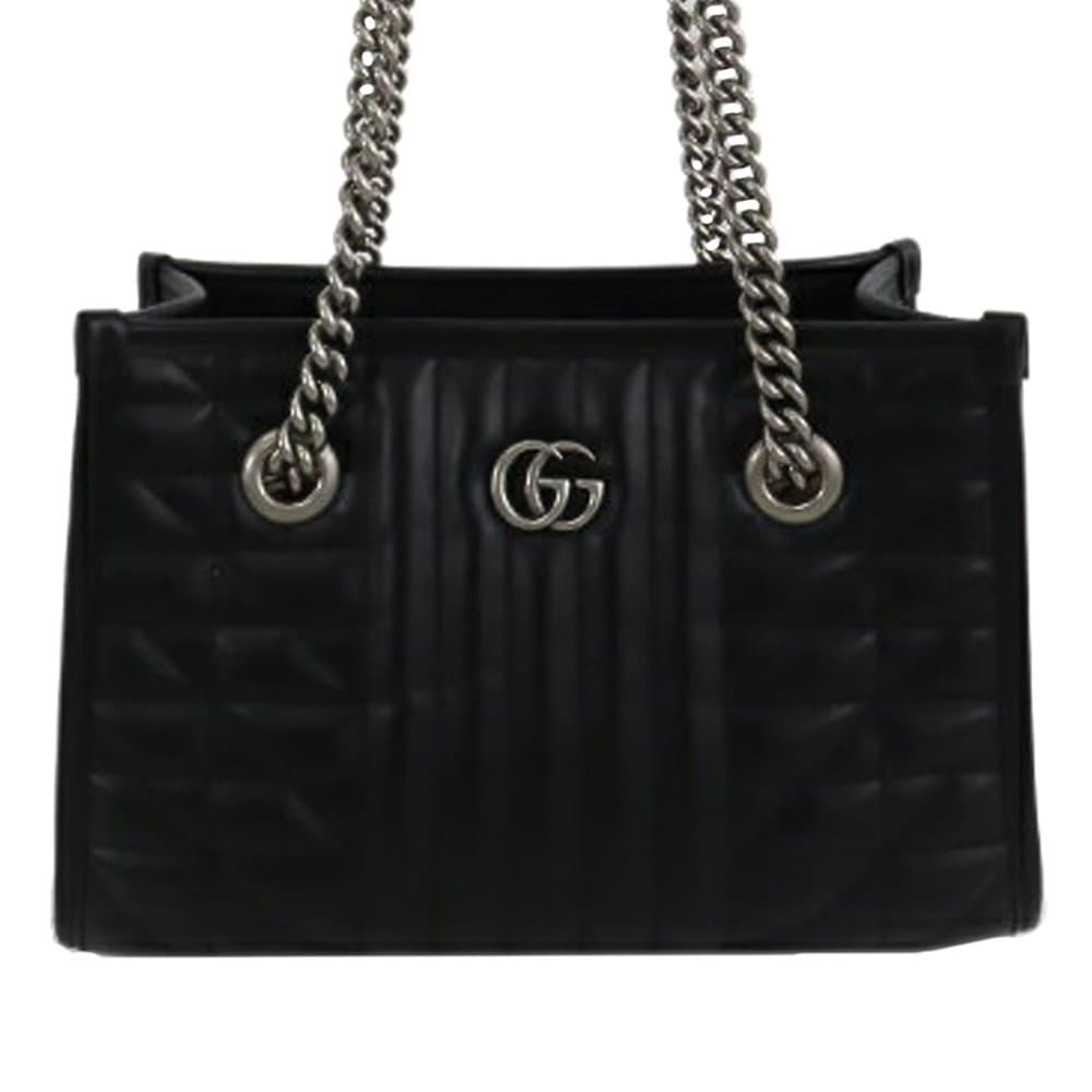 Pre-owned Gucci GG Marmont Tote Bag Black