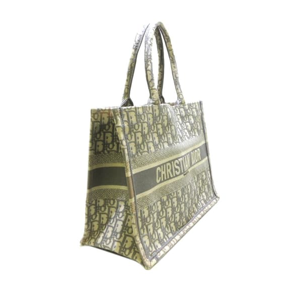 Pre-owned Dior Medium Oblique Book Tote Gray
