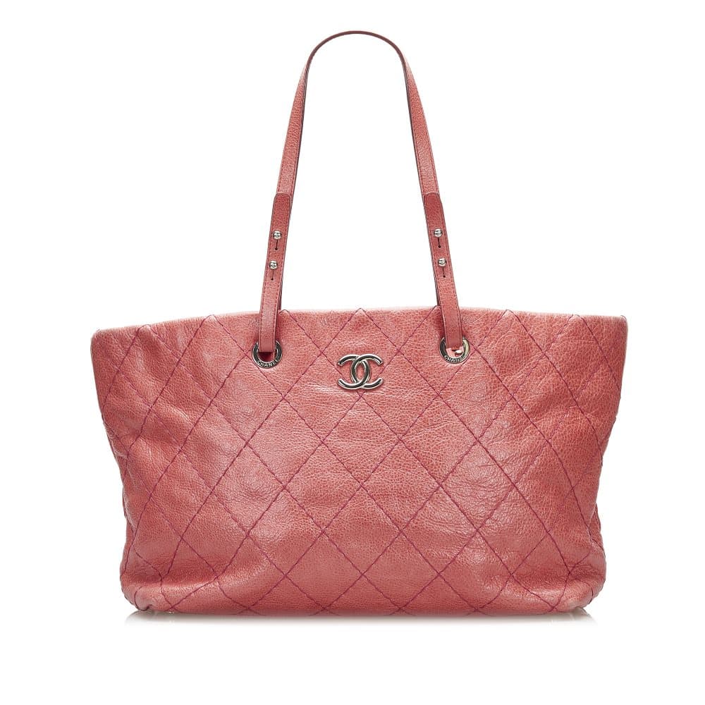 Pre-owned Chanel Leather Tote Bag Red