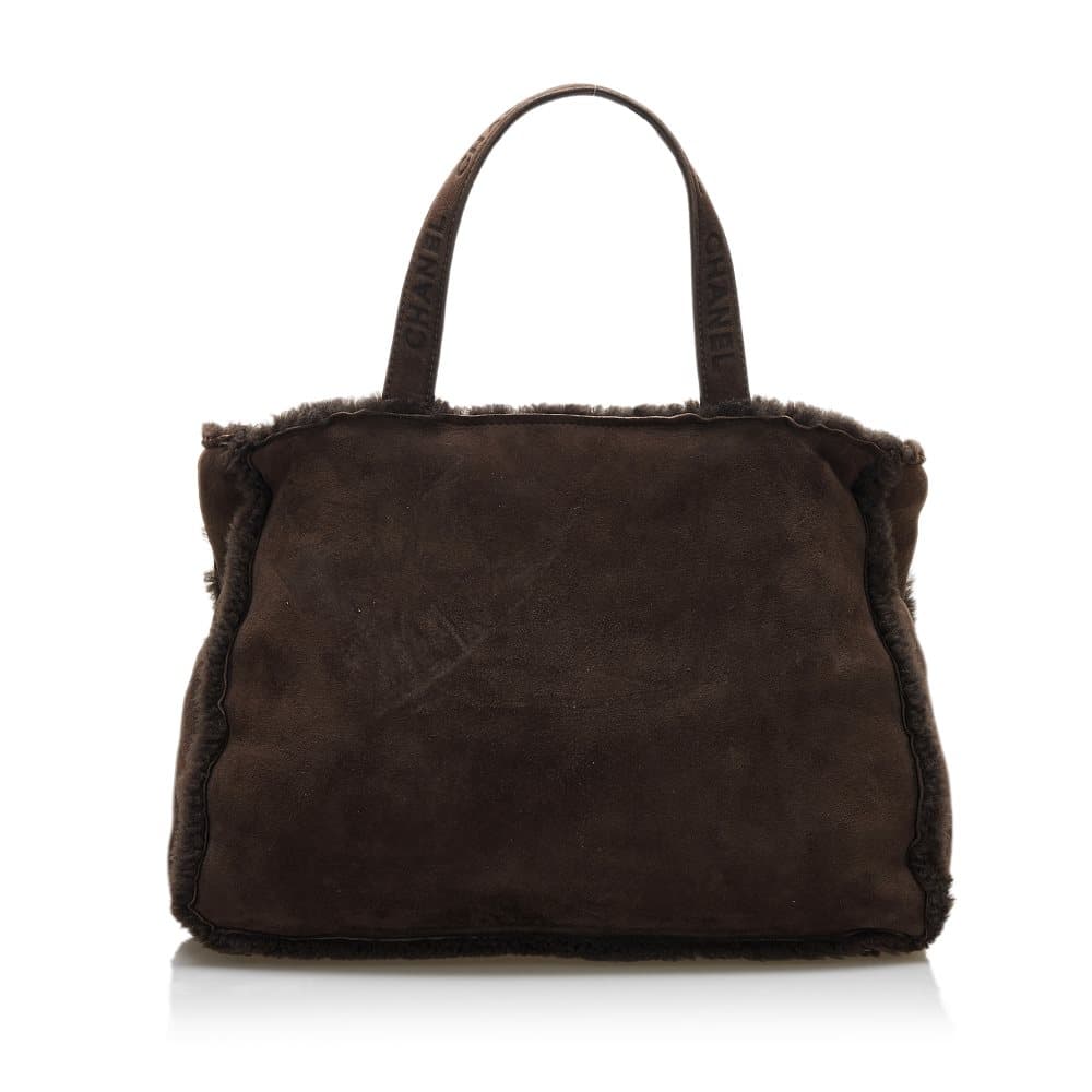 Pre-owned Chanel Suede Tote Bag Brown