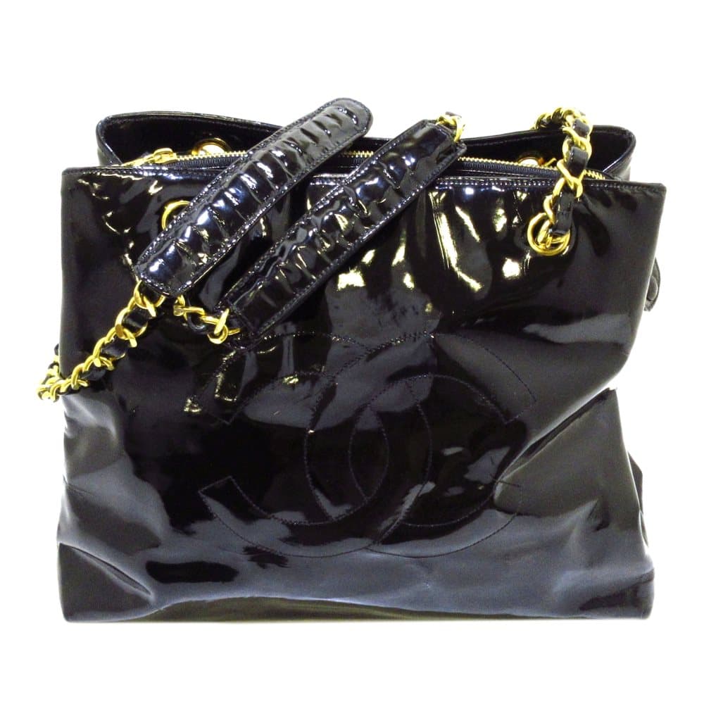 Pre-owned Chanel Patent Tote Bag Black