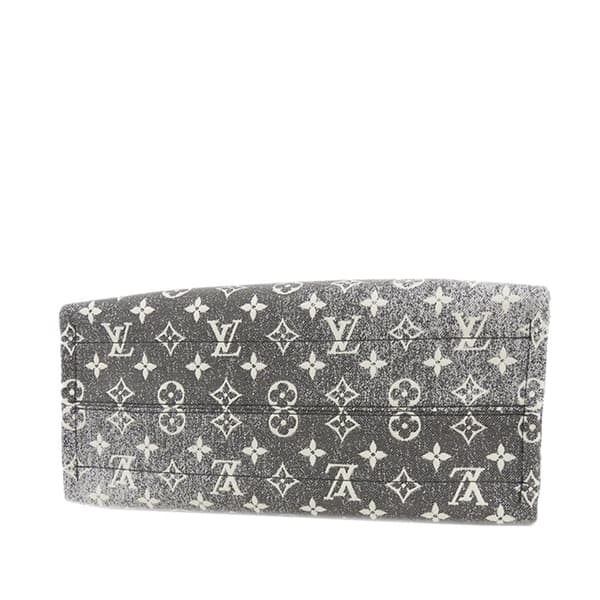Pre-owned Louis Vuitton Monogram Denim Onthego MM Gray