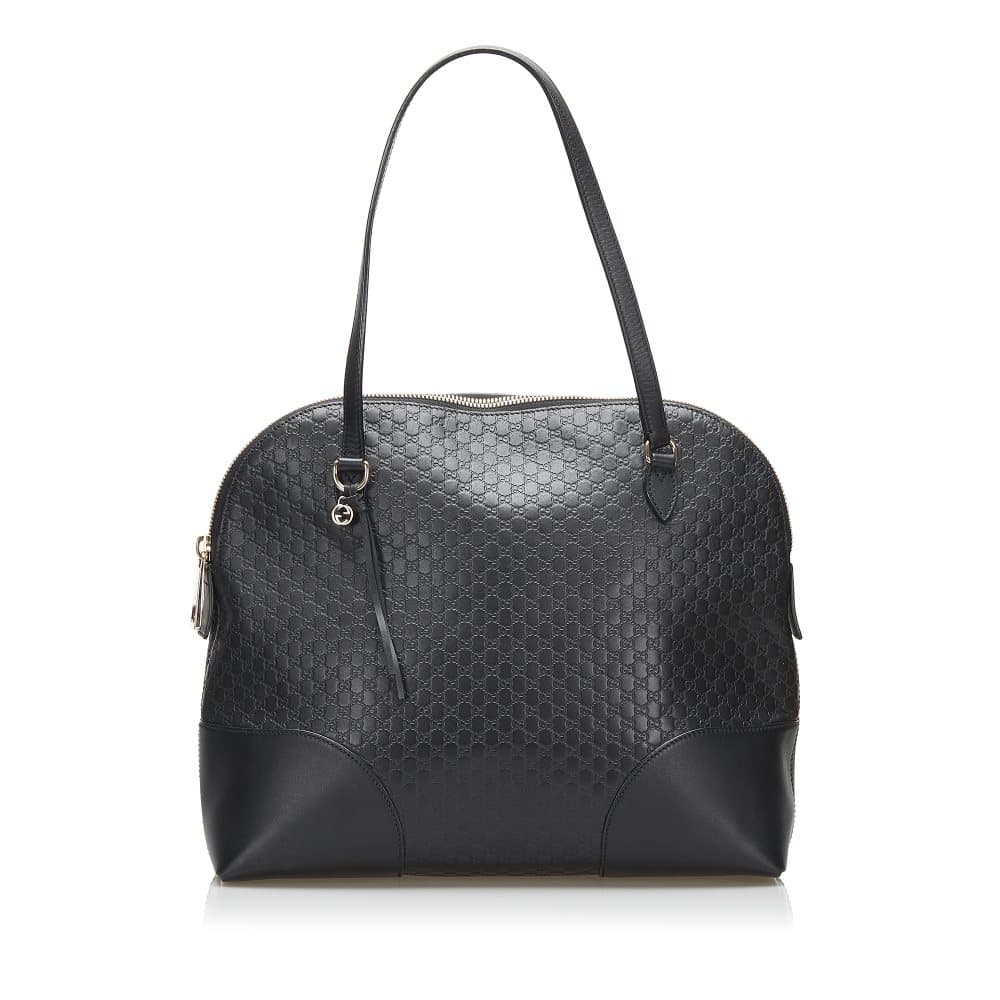 Pre-owned Gucci Microguccissima Bree Tote Bag Black