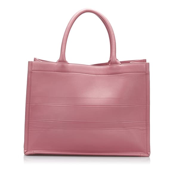 Pre-owned Dior Medium Embossed Book Tote Pink