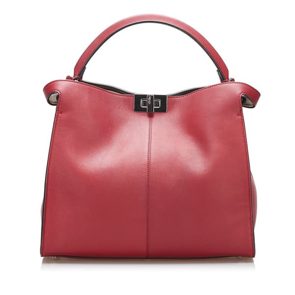 Pre-owned Fendi Medium Peekaboo X-Lite Red