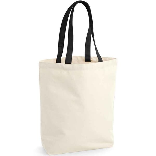 Westford Mill Fairtrade Shopper Bag Natural/Black One Size