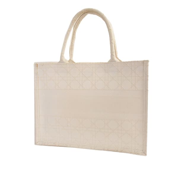 Pre-owned Dior Medium Cannage Book Tote White