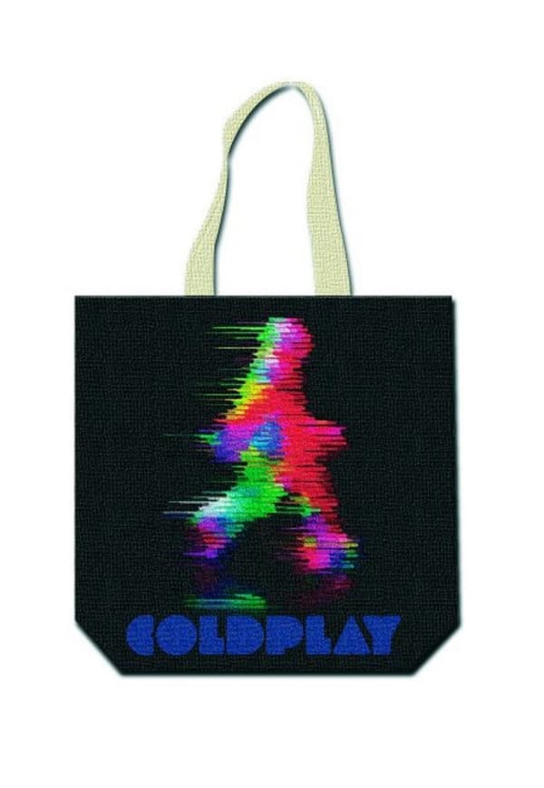 Coldplay Tote Bag Fuzzy Man Every Tear Is A Waterfall Official zip top 34cm x 29cm
