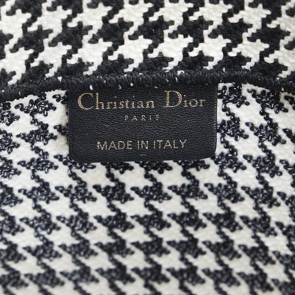 Pre-owned Dior Large Houndstooth Book Tote Black