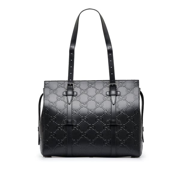Pre-owned Gucci GG Embossed Tote Black