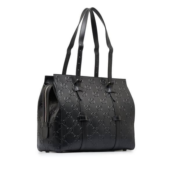 Pre-owned Gucci GG Embossed Tote Black