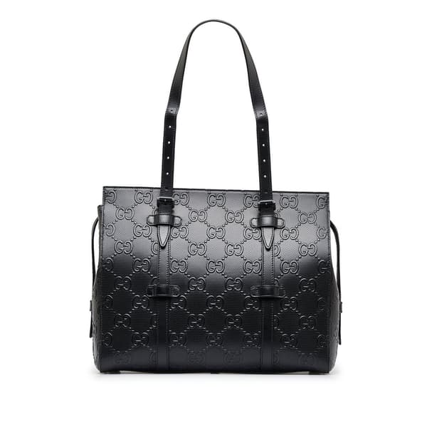 Pre-owned Gucci GG Embossed Tote Black