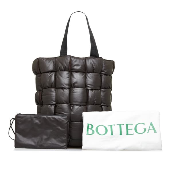 Pre-owned Bottega Veneta Padded Maxi Intrecciato Tote Brown