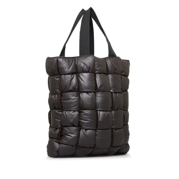 Pre-owned Bottega Veneta Padded Maxi Intrecciato Tote Brown