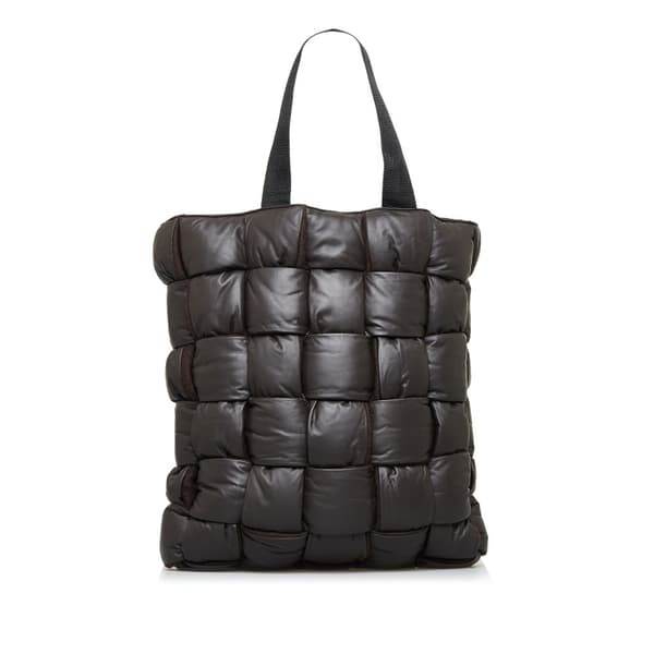 Pre-owned Bottega Veneta Padded Maxi Intrecciato Tote Brown