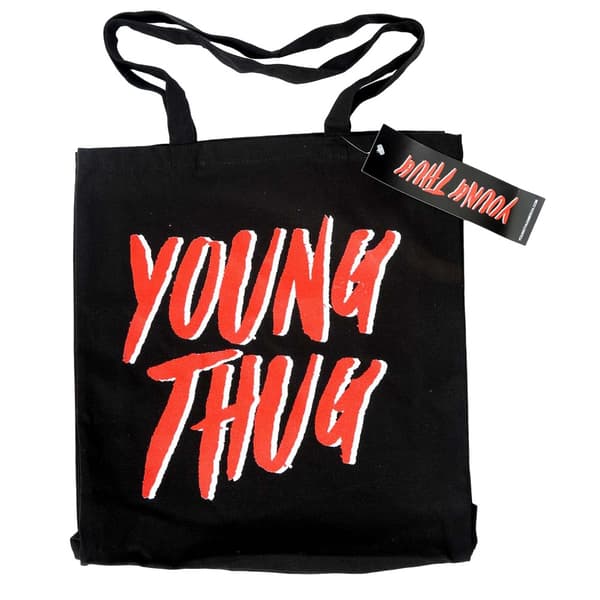 Young Thug Logo Cotton Tote Bag Black One Size