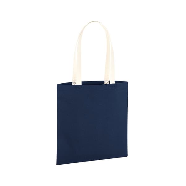 Westford Mill EarthAware Organic Bag For Life Contrast Tote Bag French Navy/Natural One Size
